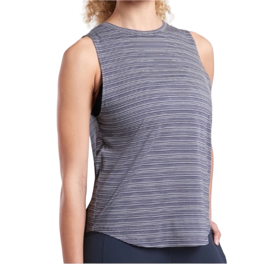 Athleta Blue Striped Tank Top Size M